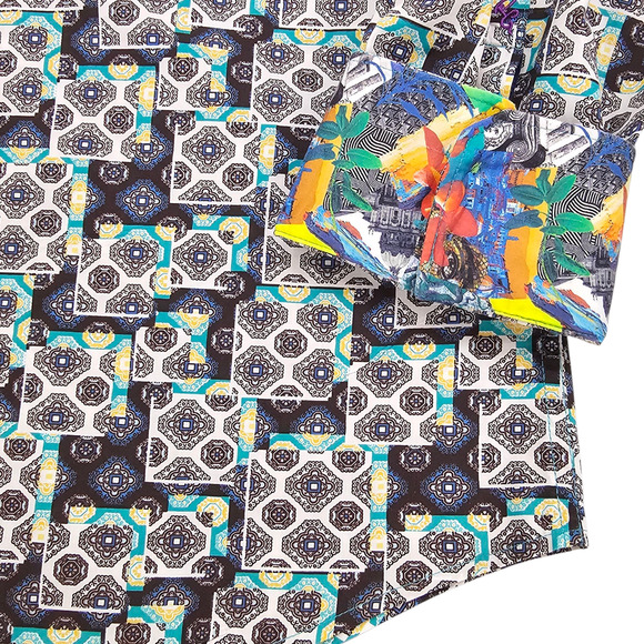 Robert Graham Shirt Mens 2XL Multicolor Geometric Button Down Long Sleeve Flip - Picture 6 of 16